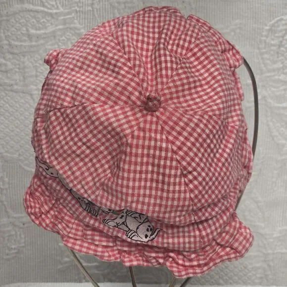 Disney Store Vintage 101 Dalmatians Red Plaid Pinic Cap Hat Baby Infant Toddler - Picture 5 of 8